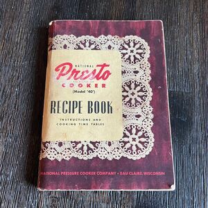 National Presto Cooker Recipe Book Model 40 Instructions & Time Tables VTG 1947